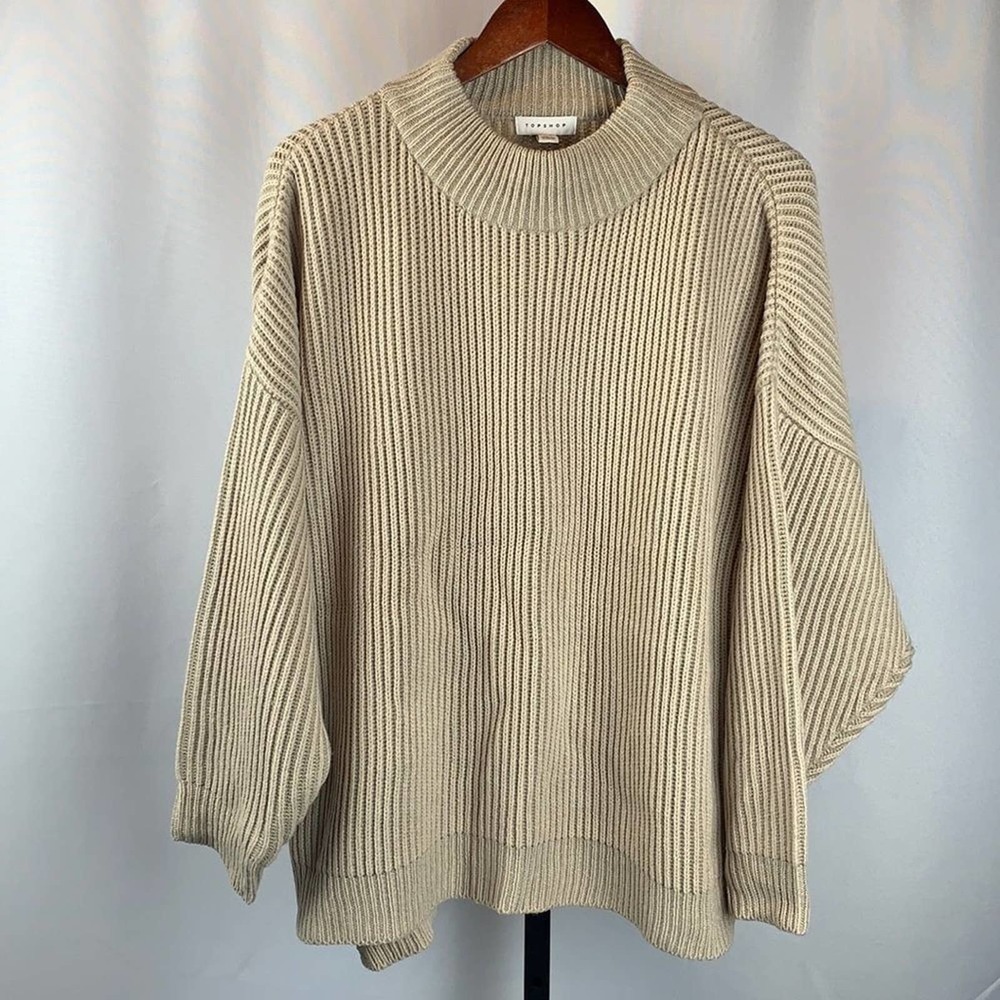 TopShop Beige Long Sleeve Knit Tan Sweater NWOT